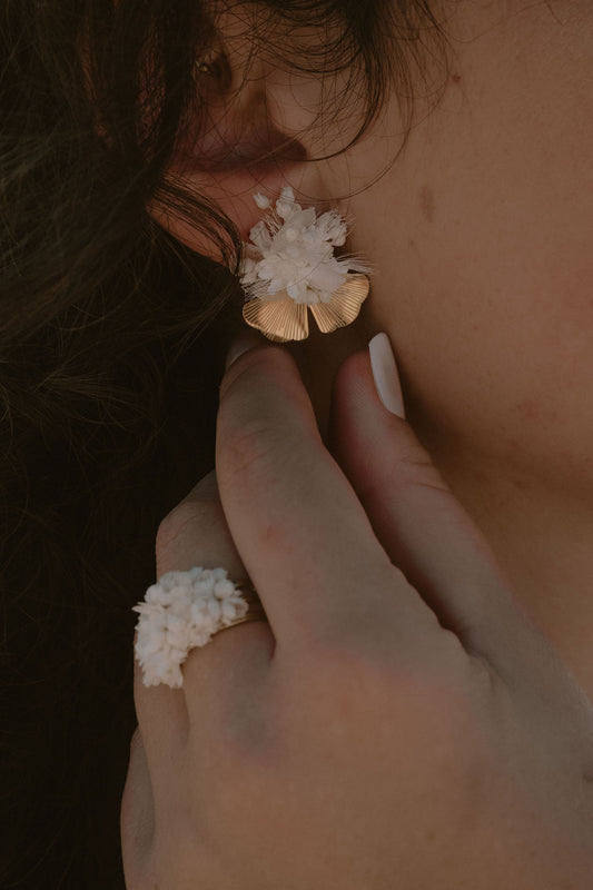 Boucles d'oreilles Ginkgo Brume – Latte Brume
