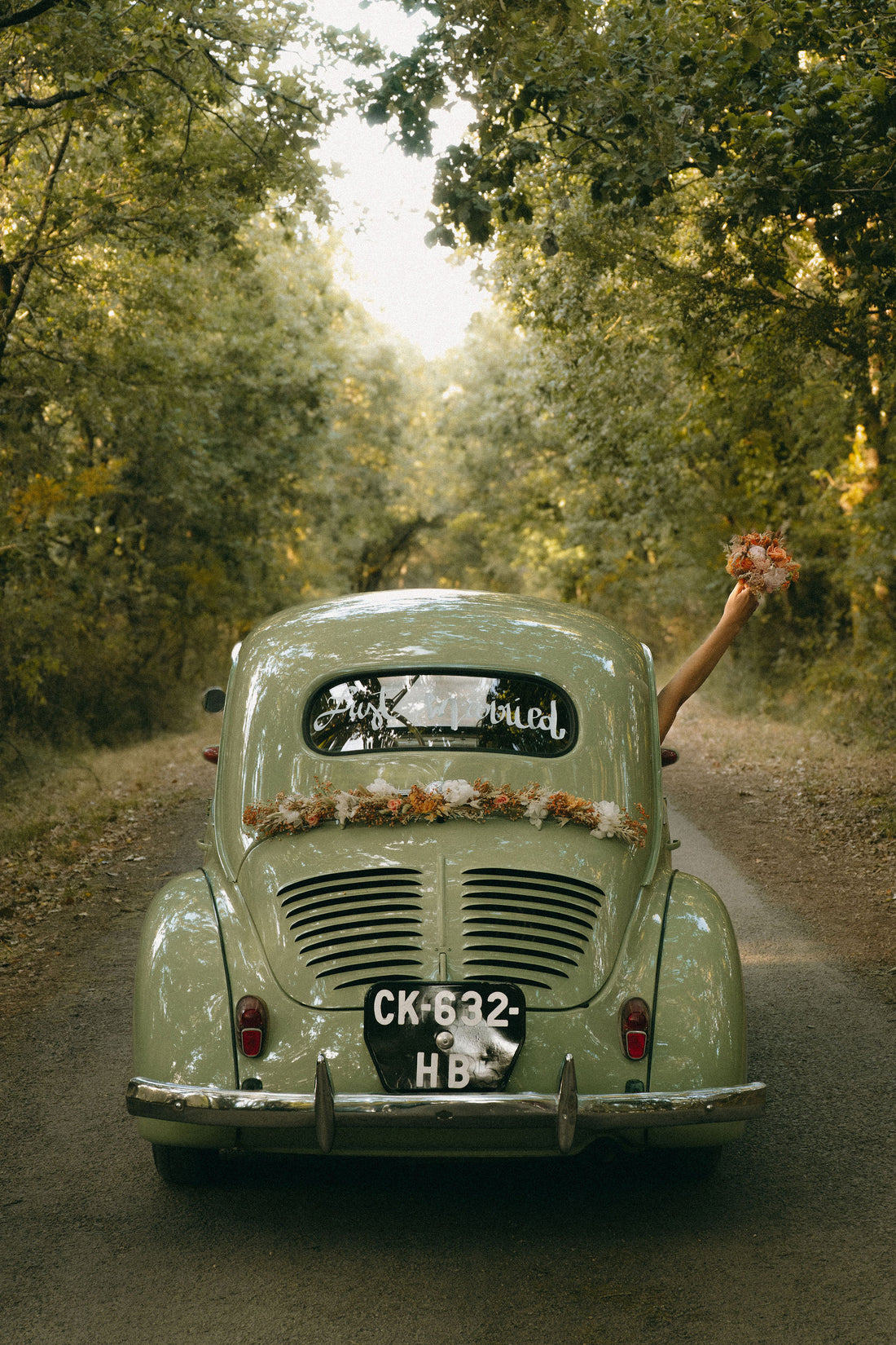 Guirlande de voiture – Fleurs séchées personnalisables – Mocktail Golden Hour