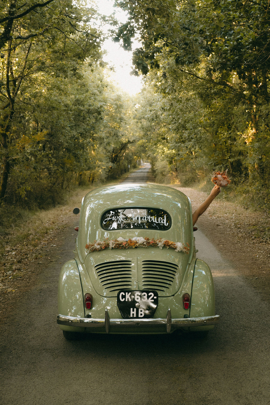 Guirlande de voiture – Fleurs séchées personnalisables – Mocktail Golden Hour